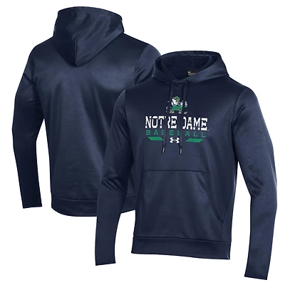 Sweat à capuche en polaire bleu marine Under Armour pour homme, motif Notre Dame Fighting Irish, la journée