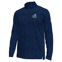 Men's Under Armour Navy Notre Dame Fighting Irish Basketball Leprechaun Tech Quarter-Zip Top