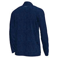 Haut à col zippé Under Armour bleu marine Notre Dame Fighting Irish Basketball Leprechaun Tech pour homme