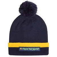 Bonnet en tricot à revers avec pompon Under Armour Navy Notre Dame Fighting Irish pour homme