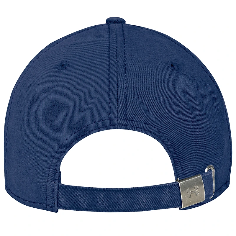 Casquette ajustable en coton mélangé délavé Under Armour Navy Notre Dame Fighting Irish College Essentials pour homme