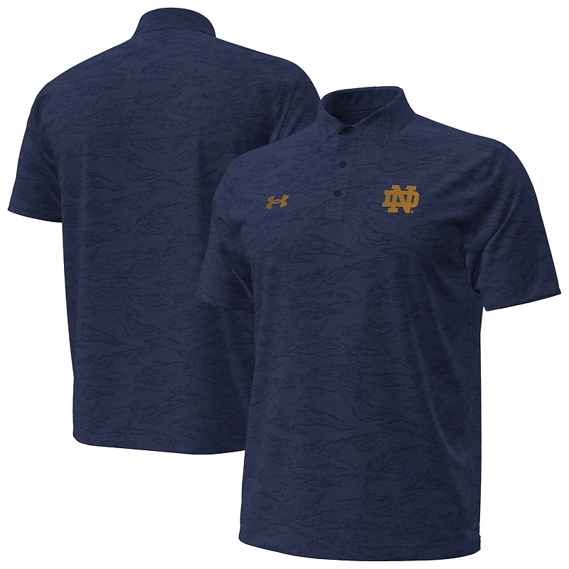 Men's Under Armour Navy Notre Dame Fighting Irish Drive Camo Jacquard Polo