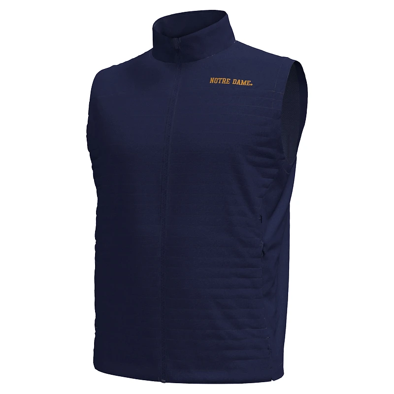 Gilet Under Armour bleu marine pour homme, modèle Fighting Irish Drive Pro Storm, entièrement zippé