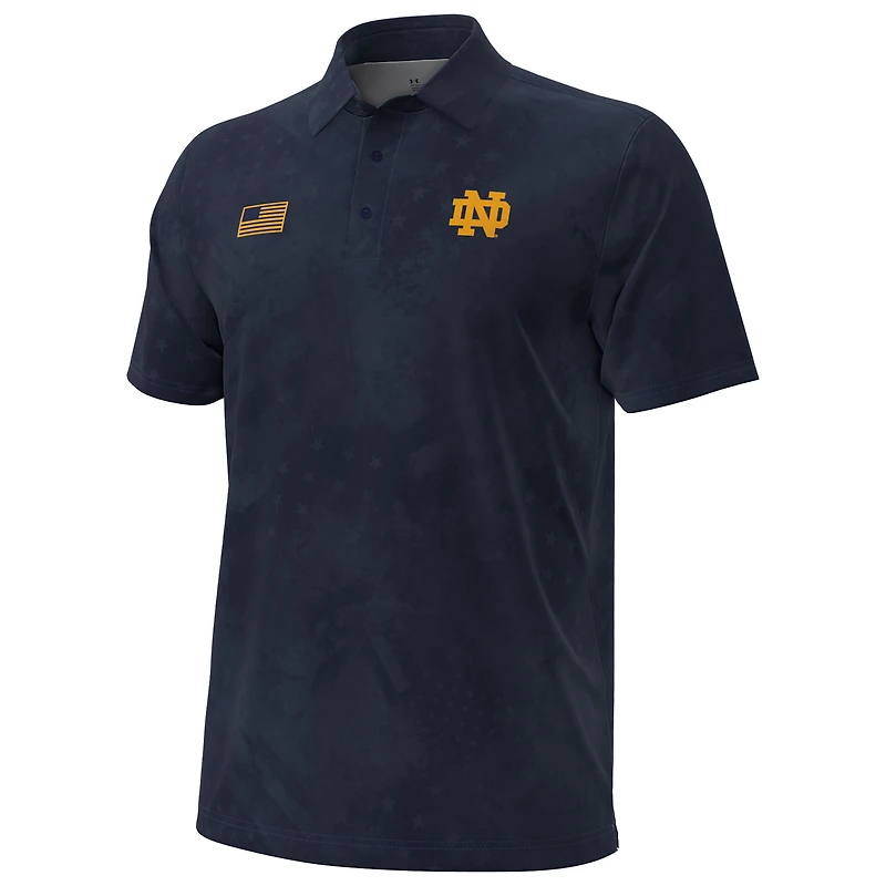 Polo ArmourFuse bleu marine pour homme de la collection Fighting Irish Freedom Notre Dame