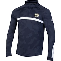 Under Armour Navy Notre Dame Fighting Irish Game Day Camo Raglan Quarter-Zip Top pour hommes