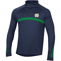 Under Armour Navy Notre Dame Fighting Irish Game Day Haut raglan à quart de zip pour hommes