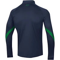 Under Armour Navy Notre Dame Fighting Irish Game Day Haut raglan à quart de zip pour hommes