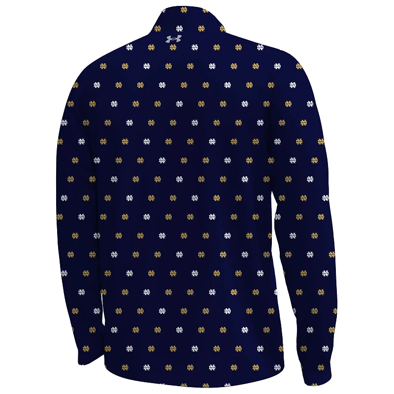 Men's Under Armour  Navy Notre Dame Fighting Irish Gameday Armourfuse Half-Zip Top