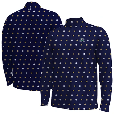 Men's Under Armour  Navy Notre Dame Fighting Irish Gameday Armourfuse Half-Zip Top
