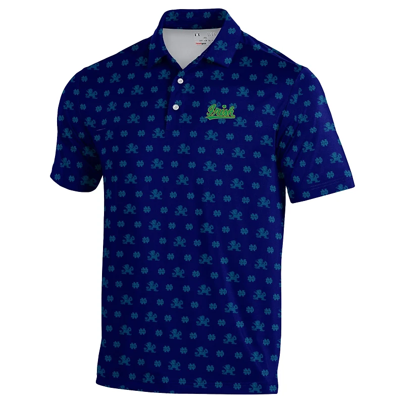 Men's Under Armour  Navy Notre Dame Fighting Irish Gameday Armourfuse Polo