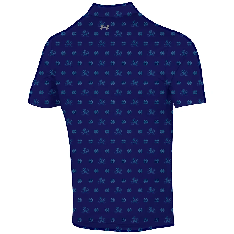Men's Under Armour Navy Notre Dame Fighting Irish Gameday Armourfuse Polo