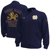 Men's Under Armour Stone Notre Dame Fighting Irish Gameday Icon Full-Snap Fleece Jacket