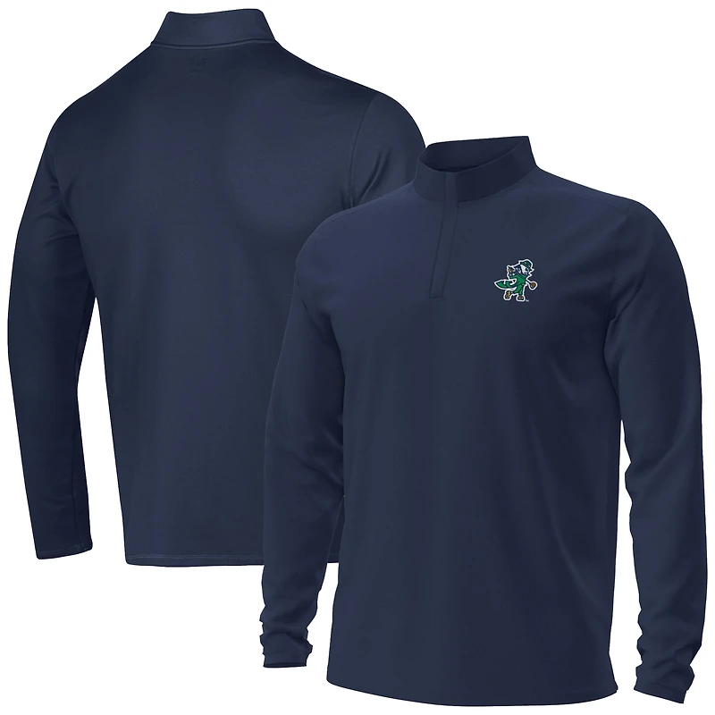 Pull à col zippé Under Armour Navy Notre Dame Fighting Irish Golf Leprechaun Motion pour homme