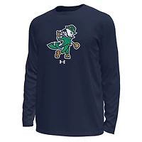 Men's Under Armour Navy Notre Dame Fighting Irish Golf Leprechaun Tech Stretch Long Sleeve T-Shirt