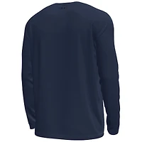 T-shirt à manches longues Under Armour bleu marine Notre Dame Fighting Irish Leprechaun HeatGear pour homme