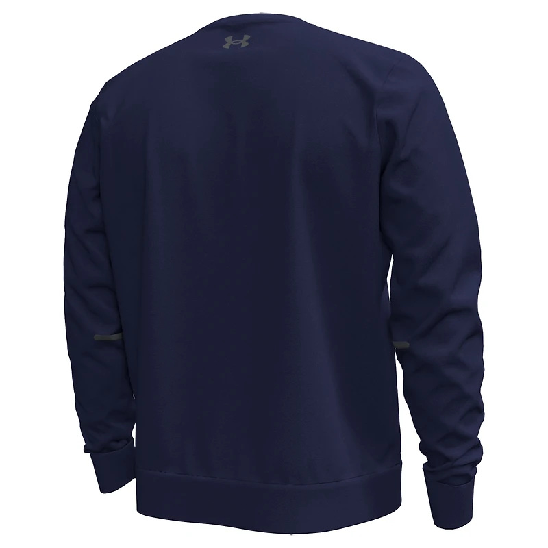 Men's Under Armour  Navy Notre Dame Fighting Irish Metallic Tri-Blend Unstoppable Fleece Sweatshirt
