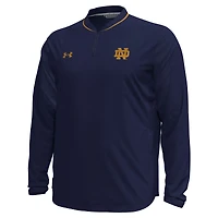 Veste à manches longues et quart de zip Under Armour Navy Notre Dame Fighting Irish Motivate pour homme