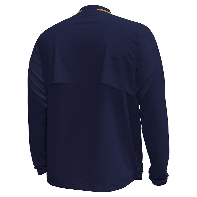 Veste à manches longues et quart de zip Under Armour Navy Notre Dame Fighting Irish Motivate pour homme