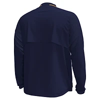 Veste à manches longues et quart de zip Under Armour Navy Notre Dame Fighting Irish Motivate pour homme