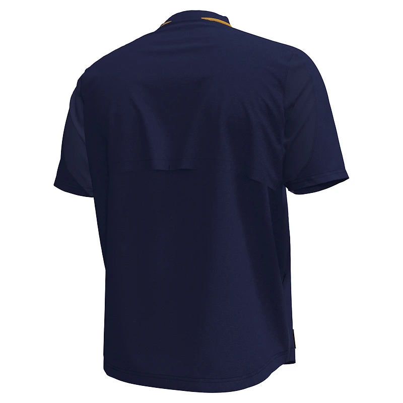 Men's Under Armour Navy Notre Dame Fighting Irish Motivate Quarter-Zip Top