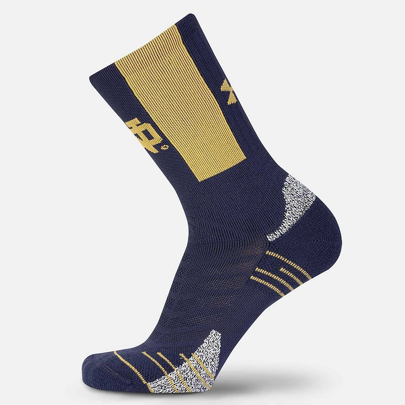 Men's Under Armour Navy Notre Dame Fighting Irish Playmaker Crew Socks