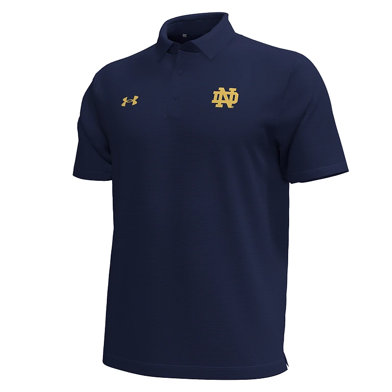 Polo Performance Under Armour bleu marine à rayures sur la poitrine pour homme des éliminatoires Fighting Irish de Notre Dame