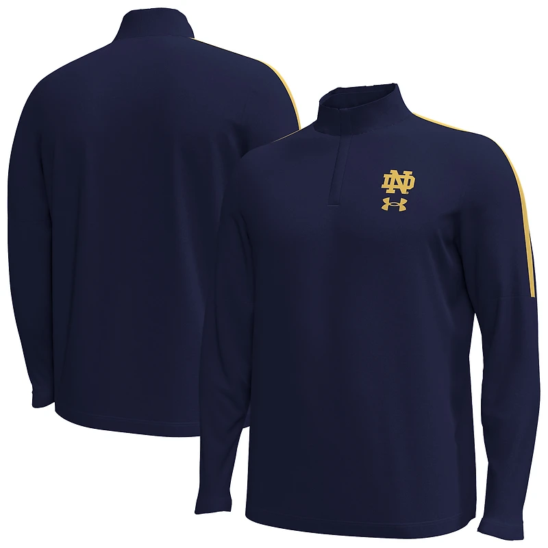 Veste zippée quart de tour Performance Under Armour pour homme, bleu marine, les éliminatoires des Fighting Irish Notre Dame
