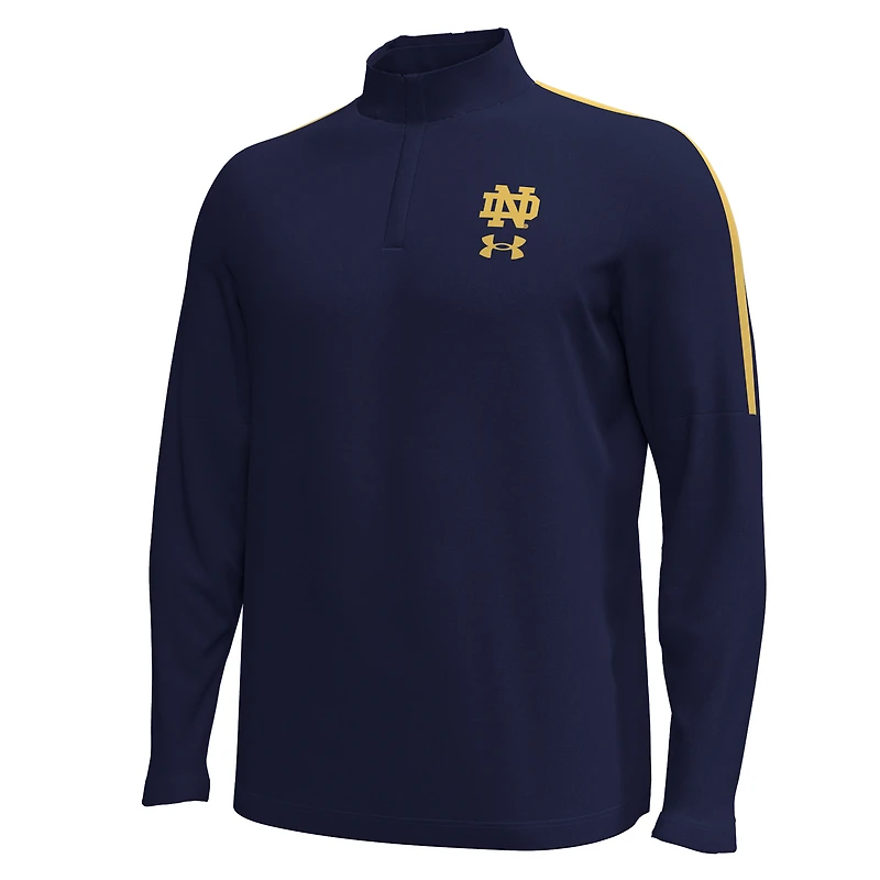 Veste zippée quart de tour Performance Under Armour pour homme, bleu marine, les éliminatoires des Fighting Irish Notre Dame
