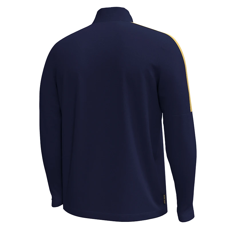 Veste zippée quart de tour Performance Under Armour pour homme, bleu marine, les éliminatoires des Fighting Irish Notre Dame