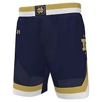 Short de basket-ball Under Armour Notre Dame Fighting Irish Replica pour hommes, bleu marine