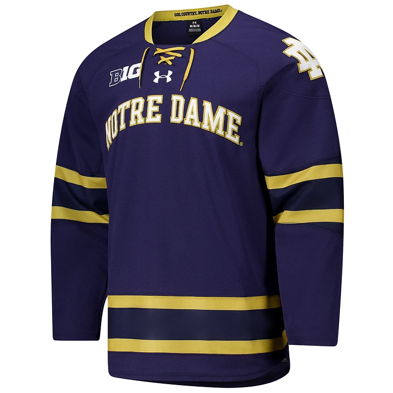 Maillot de hockey réplique Under Armour bleu marine Notre Dame Fighting Irish pour homme