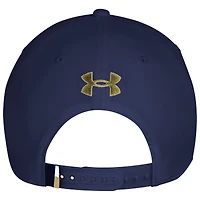 Casquette ajustable Under Armour bleu marine pour homme avec logo Notre Dame Fighting Irish Sideline Drive Rope