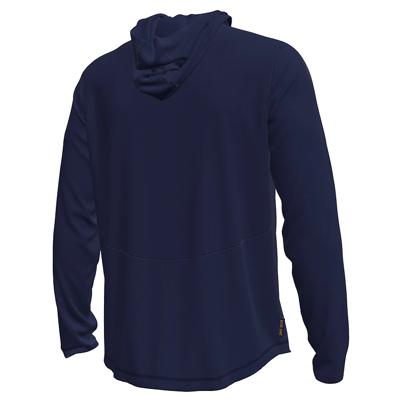 T-shirt à capuche et manches longues Under Armour bleu marine pour homme, Fighting Irish de Notre Dame