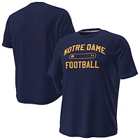 T-shirt Under Armour bleu marine pour homme, motif Notre Dame Fighting Irish, à élimination directe