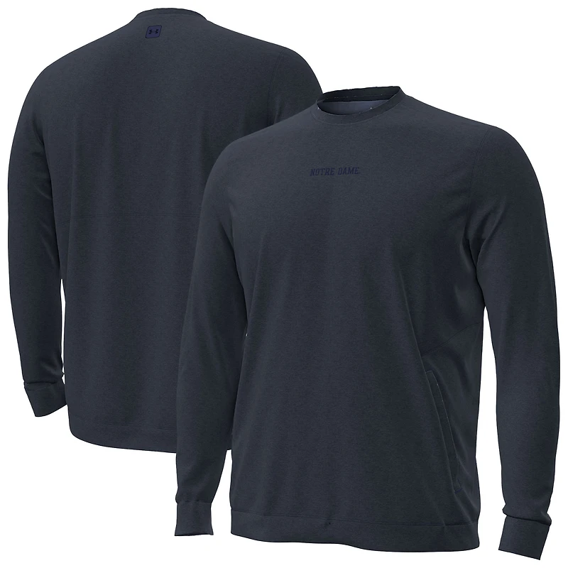 Men's Under Armour Navy Notre Dame Fighting Irish Sideline Meridian Tri-Blend Sweatshirt