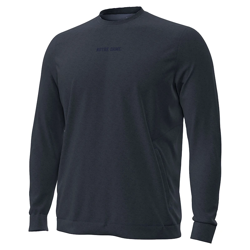 Men's Under Armour Cream Notre Dame Fighting Irish Sideline Meridian Tri-Blend Sweatshirt