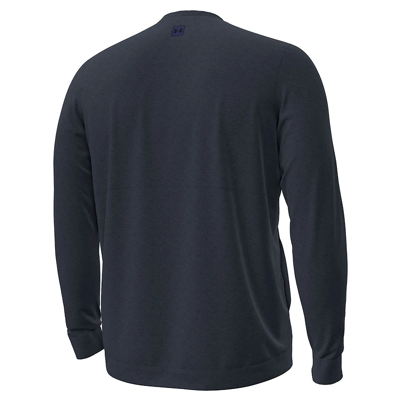 Sweat-shirt Under Armour bleu marine pour homme, modèle Fighting Irish de Notre Dame, Meridian Tri-Blend