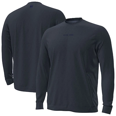 Men's Under Armour Navy Notre Dame Fighting Irish Sideline Meridian Tri-Blend Sweatshirt
