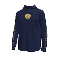 Men's Under Armour  Navy Notre Dame Fighting Irish Tech Stretch Long-Sleeve Hooded T-Shirt