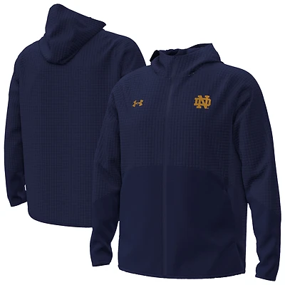 Veste zippée intégrale Under Armour Navy Notre Dame Fighting Irish Unstoppable Raglan pour homme
