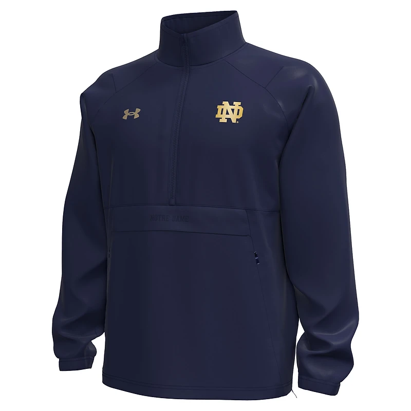Men's Under Armour  Navy Notre Dame Fighting Irish Unstoppable Woven Anorak Storm Tech Half-Zip Jacket