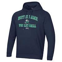 Men's Under Armour Navy Notre Dame Fighting Irish Volleyball All Day Arch Fleece Pullover Hoodie