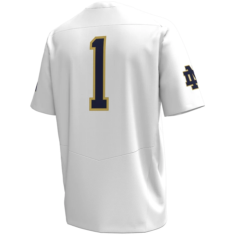 Under Armour #1 Blanc Notre Dame Fighting Irish Premier Maillot de football pour homme