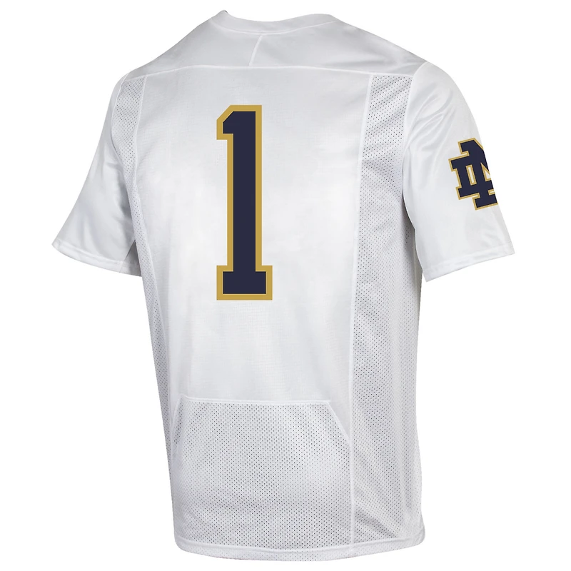 Under Armour #1 Blanc Notre Dame Fighting Irish Premiere Maillot de football pour homme