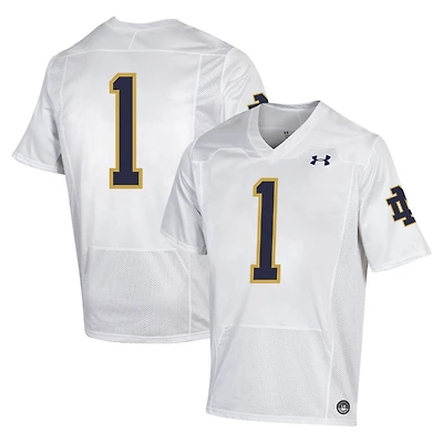 Under Armour #1 Blanc Notre Dame Fighting Irish Premiere Maillot de football pour homme