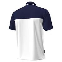 Men's Under Armour White/Navy Notre Dame Fighting Irish Green Blocked Polo