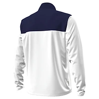 Pull Under Armour blanc/bleu marine Notre Dame Fighting Irish Green Blocked Quarter-Zip pour homme