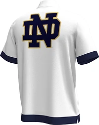 T-shirt blanc Under Armour pour homme avec fermeture éclair quart de tour sur le terrain Notre Dame Fighting Irish 2024