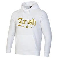 Men's Under Armour White Notre Dame Fighting Irish 2024 Shamrock Series Rival Fleece Pullover Hoodie