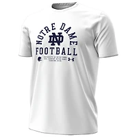 T-shirt de performance Under Armour blanc pour homme, Notre Dame Fighting Irish 2025